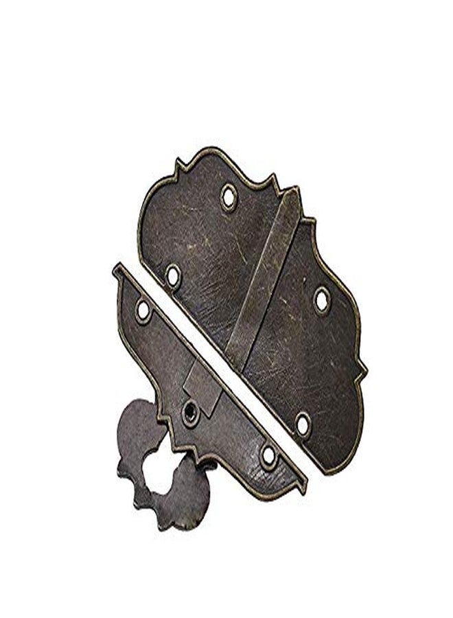 Mcredy Padlock Hasp Karcy 3.4"x2.5" Antique Style Embossing Decorative Hasp Latch Lock Pack of 1 (Medium Size) - Image 3